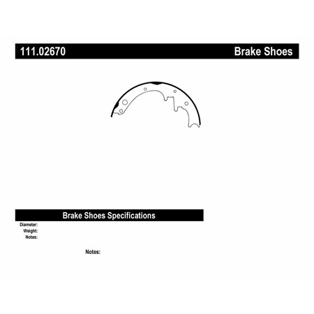 Centric Parts Centric 111.02670 Centric Premium Brake Shoes 111.02670